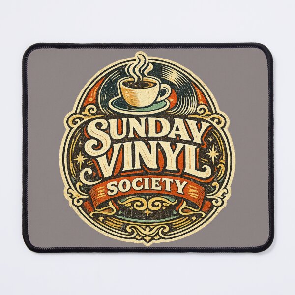 Item preview, Sunday Vinyl Society – Retro Coffee & Record Club Vintage Badge designed and sold by Golden Era Studio.