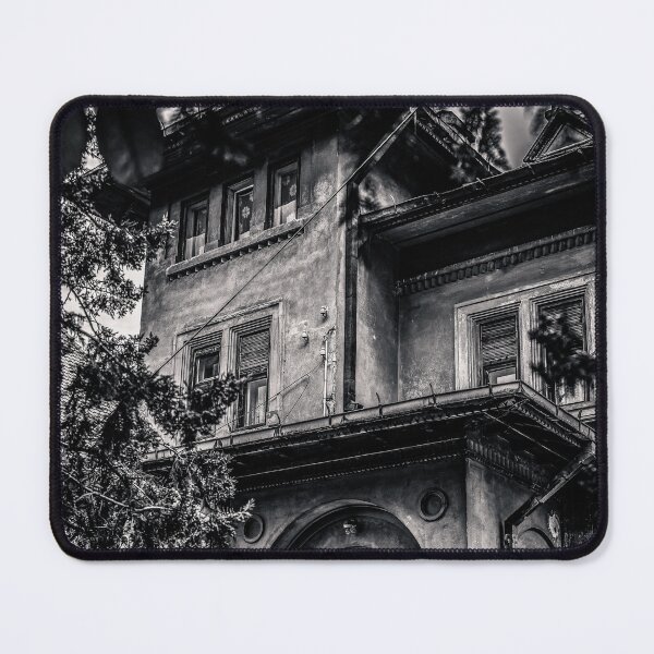 Item preview, Historic Villa Through Branches — Black and White Architecture Print designed and sold by Rabee Khalil Photography.