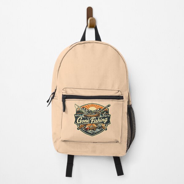 Item preview, Gone Fishing Vintage Badge Retro Outdoor Lake Sunrise Boat Fishing designed and sold by Artycom.