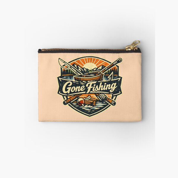 Item preview, Gone Fishing Vintage Badge Retro Outdoor Lake Sunrise Boat Fishing  designed and sold by Artycom.