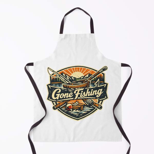 Item preview, Gone Fishing Vintage Badge Retro Outdoor Lake Sunrise Boat Fishing  designed and sold by Artycom.