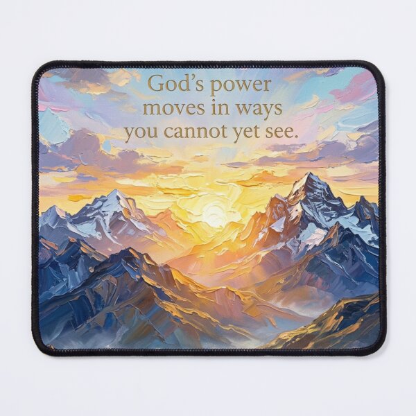 Item preview, God’s Power Moves in Ways You Cannot Yet See – Sunrise Mountain Impasto Painting designed and sold by The Digital Compass.