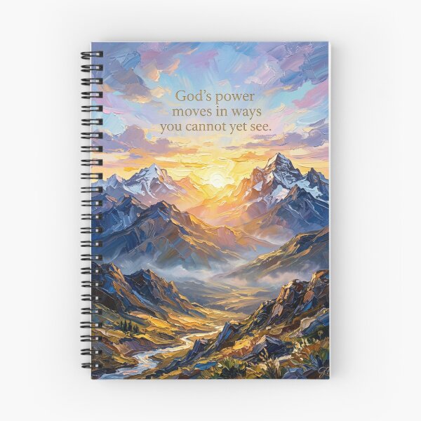 Item preview, God’s Power Moves in Ways You Cannot Yet See – Sunrise Mountain Impasto Painting designed and sold by The Digital Compass.