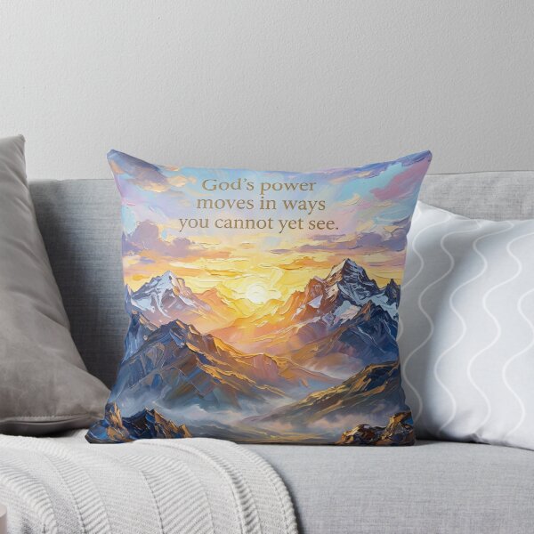 Item preview, God’s Power Moves in Ways You Cannot Yet See – Sunrise Mountain Impasto Painting designed and sold by The Digital Compass.