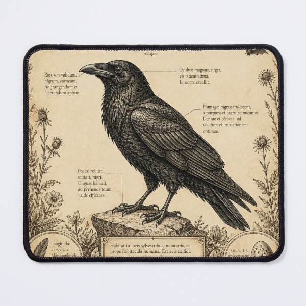 Item preview, Raven Vintage Naturalist Halloween Shirt | Antique Field Guide Raven Illustration designed and sold by SunnyDesign82.
