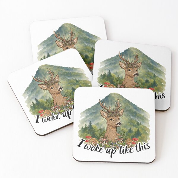Item preview, I Woke Up Like This Funny Deer Cottagecore Forest Animal Lover Gift designed and sold by Neurospicy Trolls.