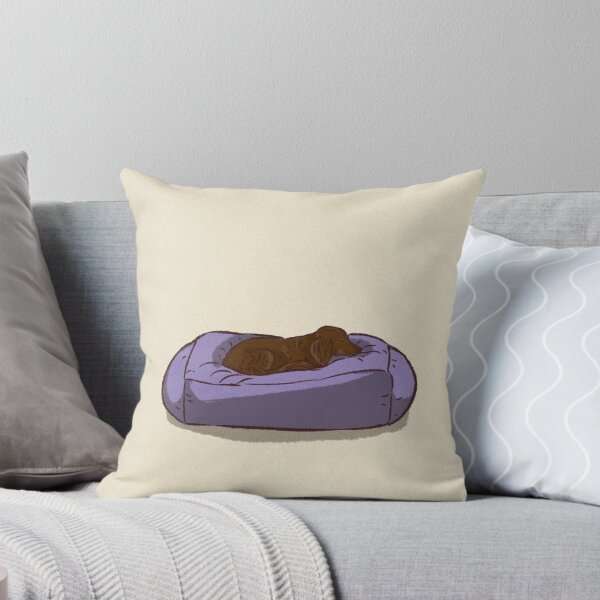 Item preview, A cute dog sleeping on purple bed designed and sold by Hessah-HA.