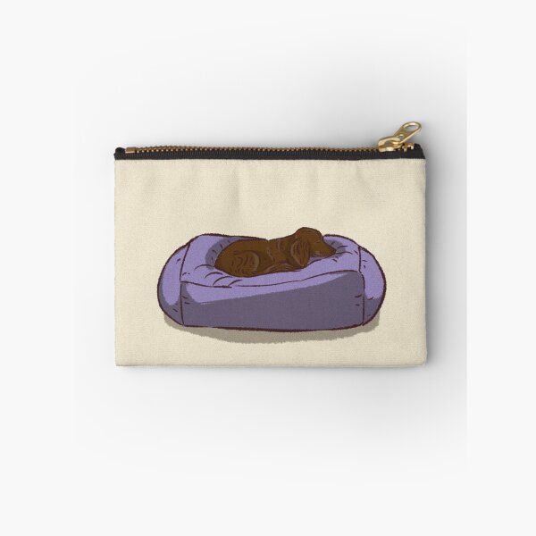 Item preview, A cute dog sleeping on purple bed designed and sold by Hessah-HA.