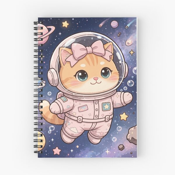Item preview, Cute Space Cat Astronaut Kawaii Art designed and sold by Moody Vibes Studio.