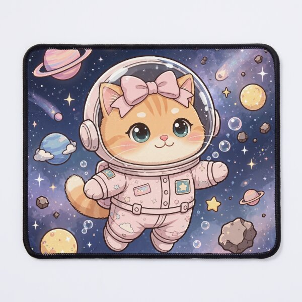Item preview, Cute Space Cat Astronaut Kawaii Art designed and sold by Moody Vibes Studio.