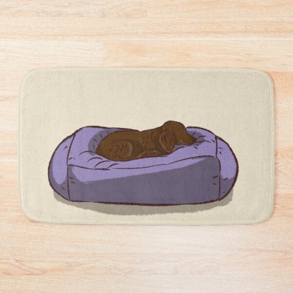 Item preview, A cute dog sleeping on purple bed designed and sold by Hessah-HA.