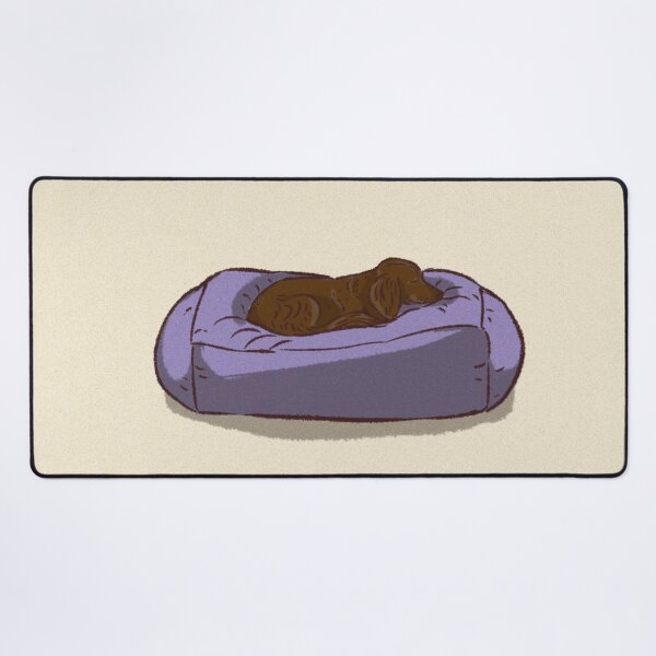 Item preview, A cute dog sleeping on purple bed designed and sold by Hessah-HA.