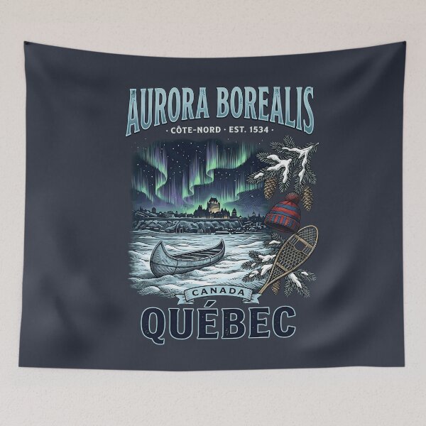Item preview, Aurora Borealis Côte-Nord Est 1534 Québec Canada - Winter Chateau Frontenac designed and sold by Velustro Shop.