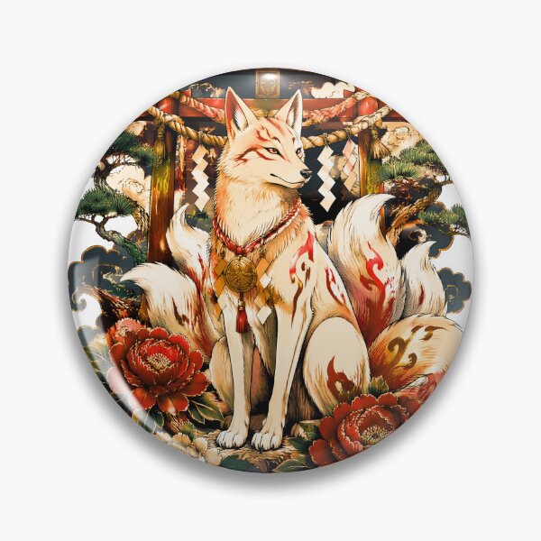 Item preview, White Kitsune at Shinto Shrine | Japanese Fox Spirit Torii Art designed and sold by kaxymax.