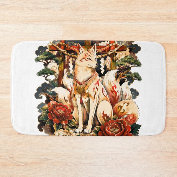 Item preview, White Kitsune at Shinto Shrine | Japanese Fox Spirit Torii Art designed and sold by kaxymax.