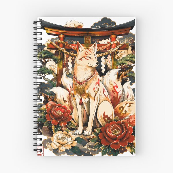 Item preview, White Kitsune at Shinto Shrine | Japanese Fox Spirit Torii Art designed and sold by kaxymax.