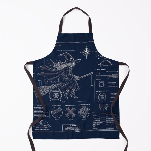Item preview, Witch Blueprint Technical Halloween Shirt | Vintage Patent Diagram Design designed and sold by SunnyDesign82.