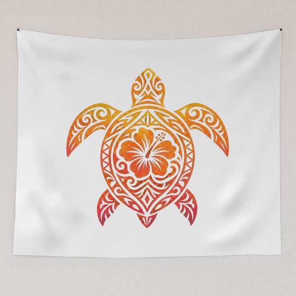Item preview, Tribal Sea Turtle Tropical Hibiscus designed and sold by OTSC.