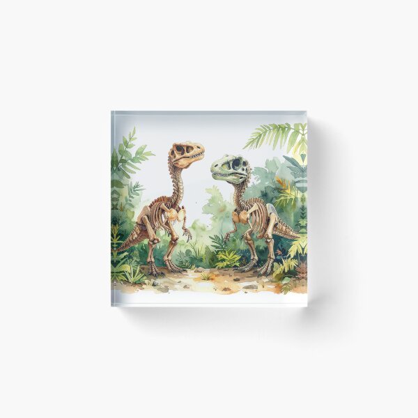 Item preview, Velociraptor skeletons in the primeval forest, dinosaur designed and sold by LiskoDesign.