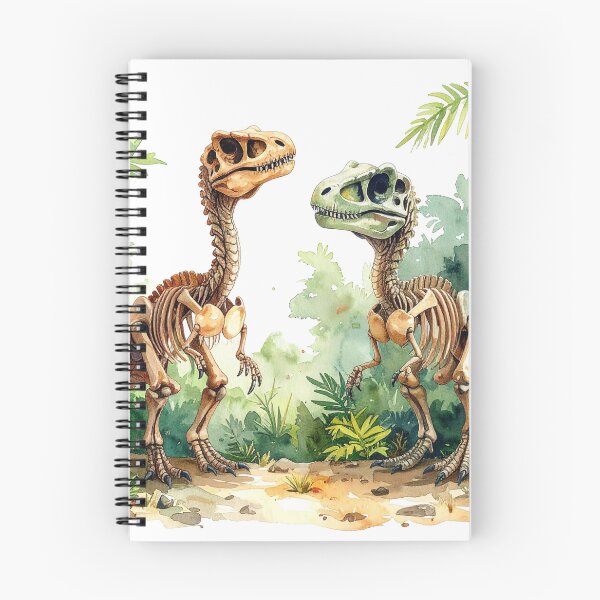 Item preview, Velociraptor skeletons in the primeval forest, dinosaur designed and sold by LiskoDesign.