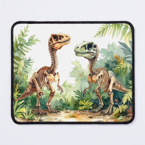 Item preview, Velociraptor skeletons in the primeval forest, dinosaur designed and sold by LiskoDesign.