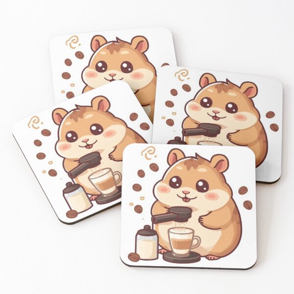 Item preview, Cute Barista Hamster Making Latte Art | Cozy Coffee Sticker designed and sold by Stylestickers55.