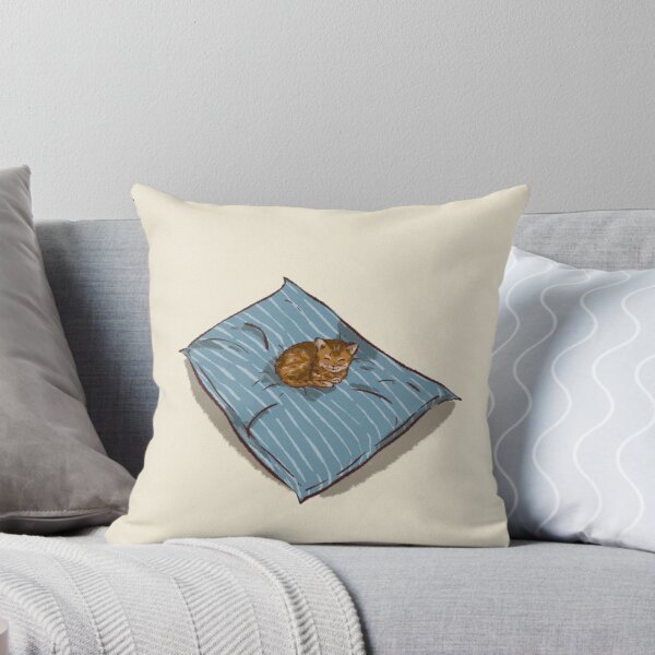 Item preview, A cute cat sitting on a bed  designed and sold by Hessah-HA.