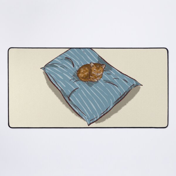 Item preview, A cute cat sitting on a bed designed and sold by Hessah-HA.