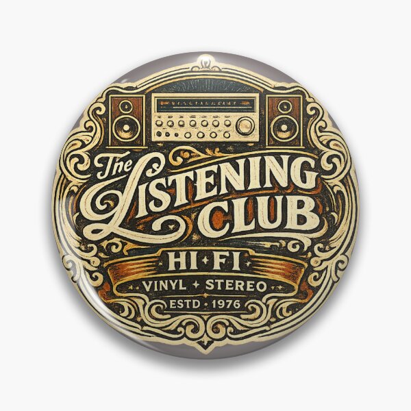 Item preview, The Listening Club – Vintage Hi-Fi Stereo 1976 Retro Logo designed and sold by Golden Era Studio.