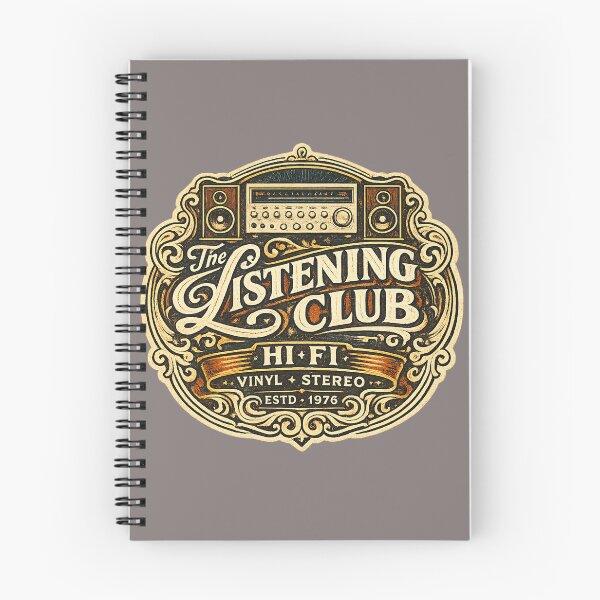 Item preview, The Listening Club – Vintage Hi-Fi Stereo 1976 Retro Logo designed and sold by Golden Era Studio.