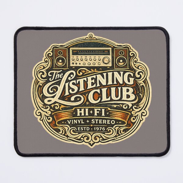 Item preview, The Listening Club – Vintage Hi-Fi Stereo 1976 Retro Logo designed and sold by Golden Era Studio.