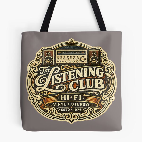 Item preview, The Listening Club – Vintage Hi-Fi Stereo 1976 Retro Logo designed and sold by Golden Era Studio.
