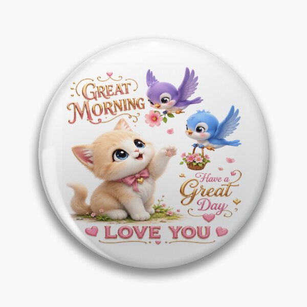 Item preview, Petalwing Morning Love: A Manga Kitten Greeting designed and sold by BlissBlvdShop.
