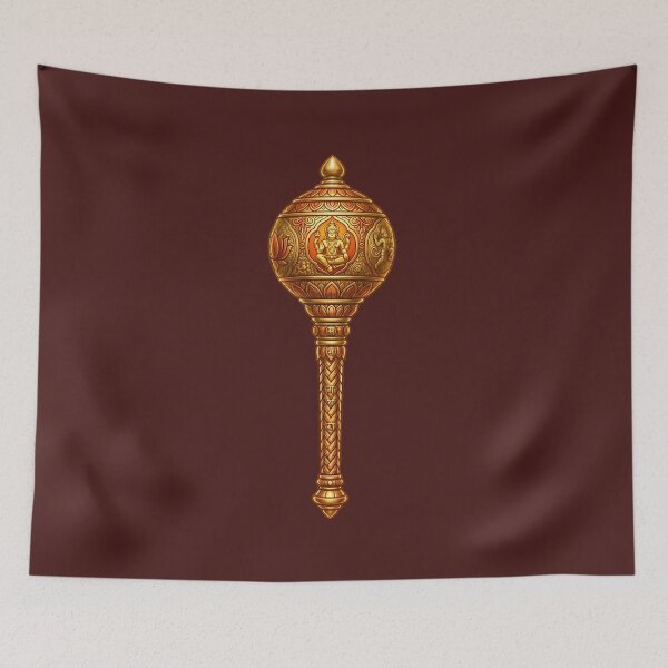 Item preview, Ayodhya Hanuman Gada with Ram Naam designed and sold by hutofdesigns.