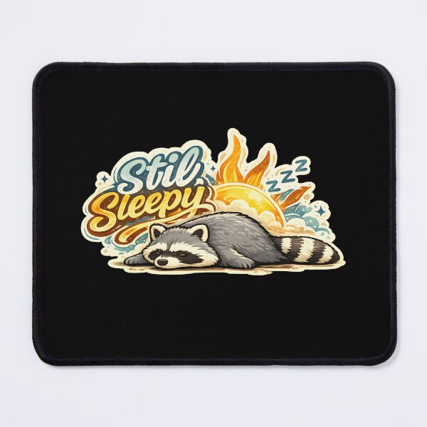 Item preview, Still Sleepy Cute Retro Raccoon Lazy Animal designed and sold by DrawHandArt.