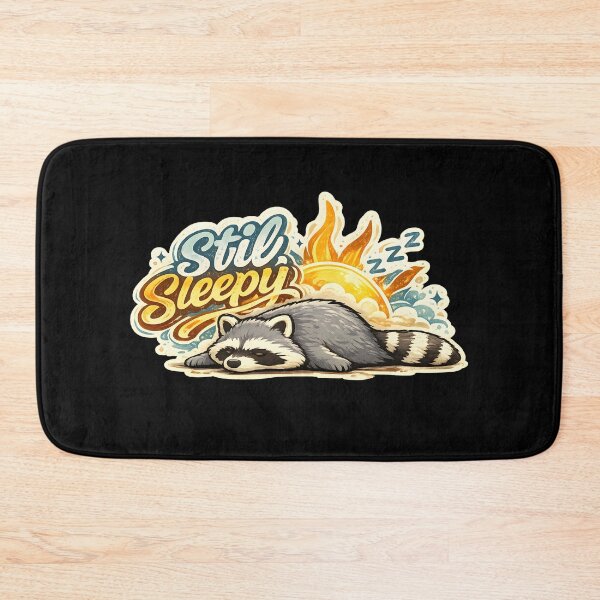 Item preview, Still Sleepy Cute Retro Raccoon Lazy Animal designed and sold by DrawHandArt.