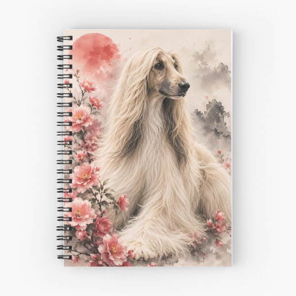 Item preview, Afghan Hound with Pink Peonies Watercolor Art | Elegant Long Hair Dog Floral Painting designed and sold by ManJiangHong.