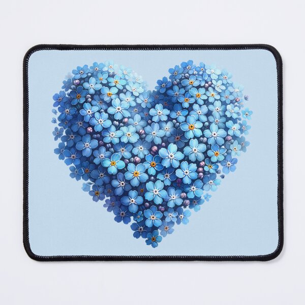 Item preview, Forget-Me-Not Floral Heart – Realistic Blue Blossom Arrangement designed and sold by EmeraldeaArt.