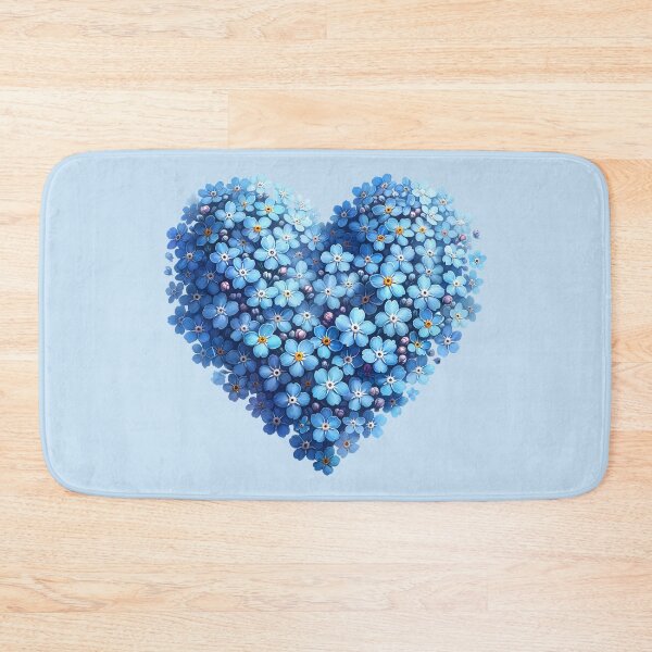 Item preview, Forget-Me-Not Floral Heart – Realistic Blue Blossom Arrangement designed and sold by EmeraldeaArt.