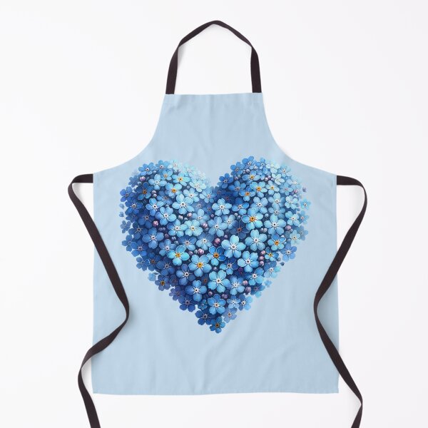 Item preview, Forget-Me-Not Floral Heart – Realistic Blue Blossom Arrangement designed and sold by EmeraldeaArt.