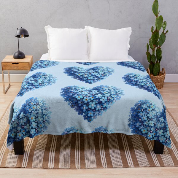Item preview, Forget-Me-Not Floral Heart – Realistic Blue Blossom Arrangement designed and sold by EmeraldeaArt.