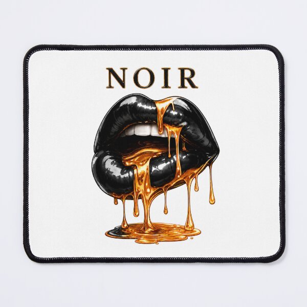 Item preview, Noir Black Lips with Gold Drip designed and sold by RoPrincess.