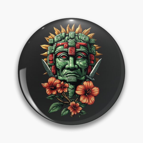 Item preview, Ancient Mayan Warrior Spirit – Sacred Jade Mask & Obsidian Blades Art designed and sold by Shift-Bloom.