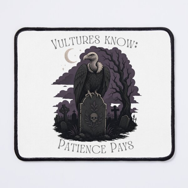 Item preview, Vultures Know Patience Pays Funny Birdwatcher Gothic Bird Birdwatching Halloween designed and sold by Neurospicy Trolls.