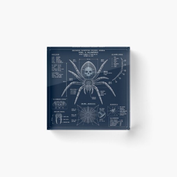 Artikelvorschau, Spider Blueprint Technical Halloween Shirt | Vintage Patent Diagram Design entworfen und verkauft von SunnyDesign82.