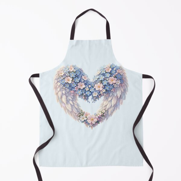 Item preview, Forget-Me-Not Heart with Angel Wings – Blue Floral Love Illustration designed and sold by EmeraldeaArt.