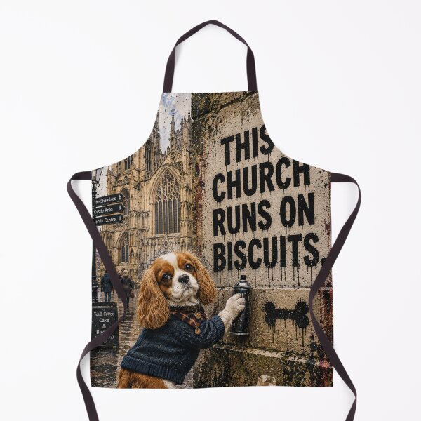 Item preview, Cavalier King Charles Spaniel Wall Art | Funny Dog Print | This Church Runs On Biscuits designed and sold by Pooch & Print Co..