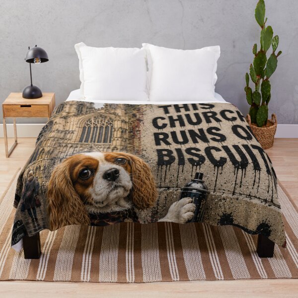 Item preview, Cavalier King Charles Spaniel Wall Art | Funny Dog Print | This Church Runs On Biscuits designed and sold by Pooch & Print Co..