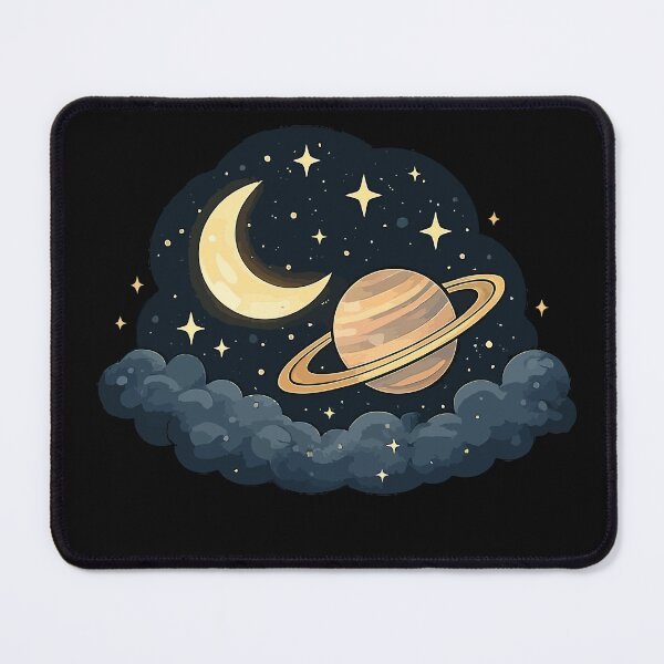 Item preview, Crescent Moon and Saturn Dreamscape designed and sold by RidaSalArt.