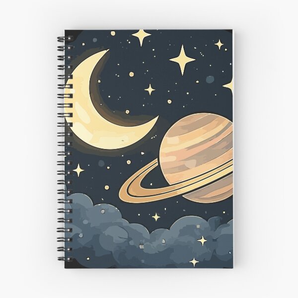 Item preview, Crescent Moon and Saturn Dreamscape designed and sold by RidaSalArt.